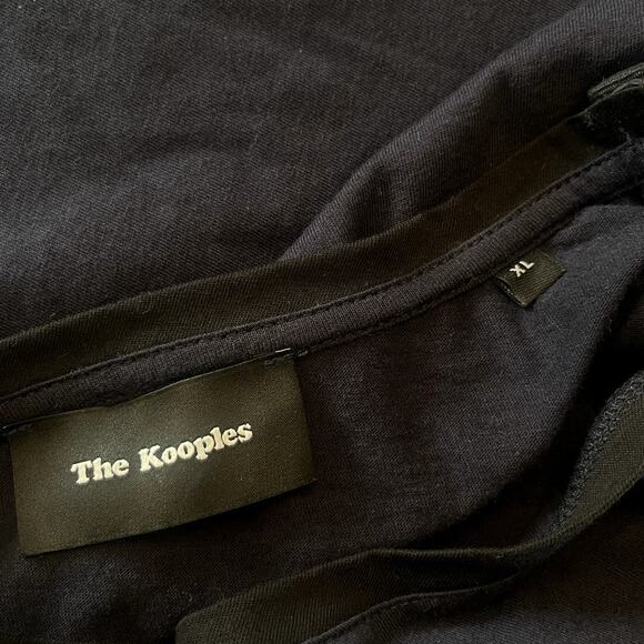 The Kooples Mens XLarge XL Navy Blue Tyler Long Sleeve Shirt Button Detail Black - Picture 8 of 8